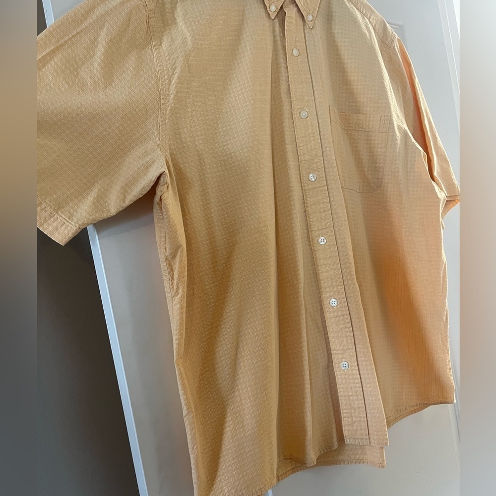 Eddie Bauer Light Yellow Short Sleeve Cotton Dress Shirt Men’s XL - Picture 8 of 14